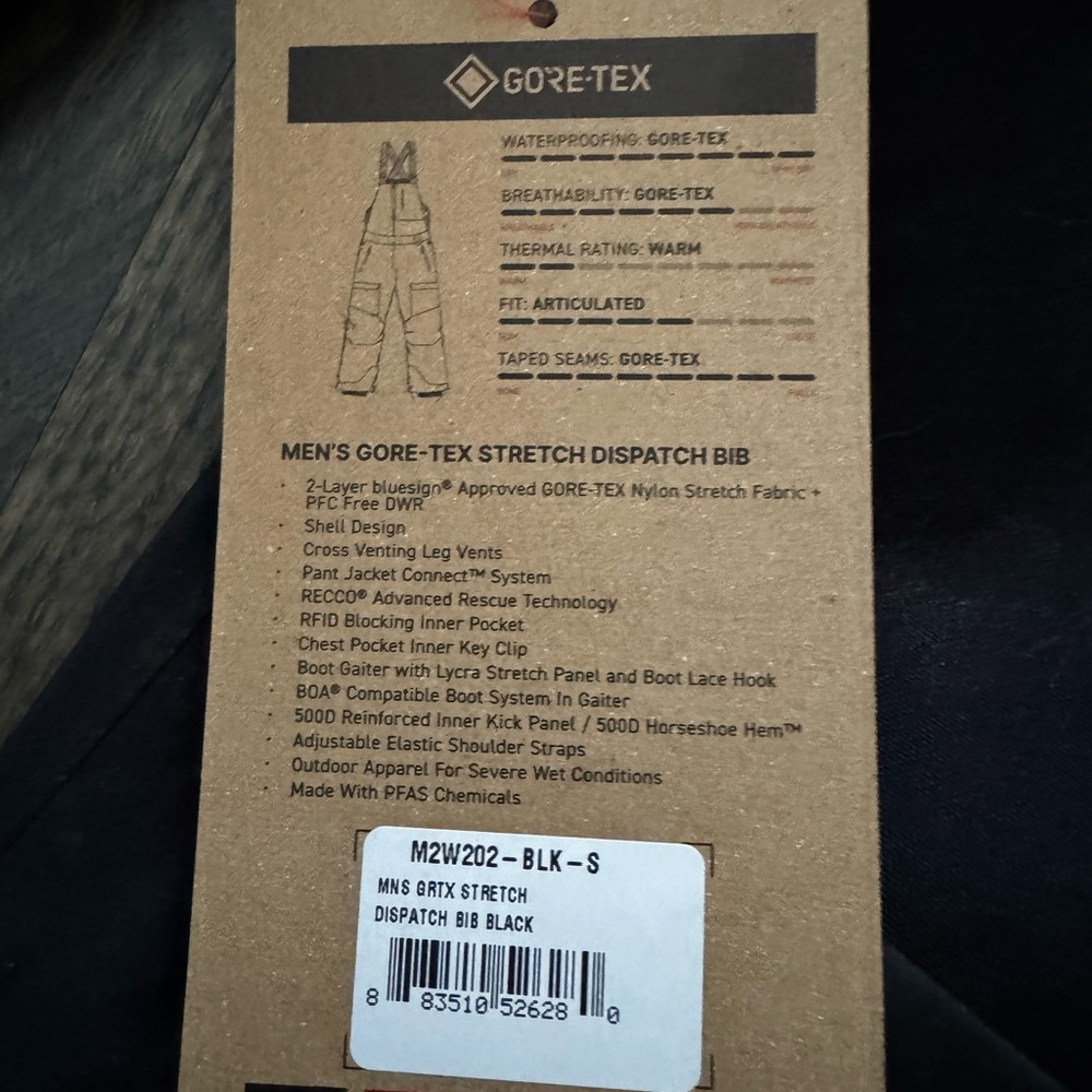 686 GORE-TEX Dispatch Shell Bib - Men's Small - Picture 3 of 3